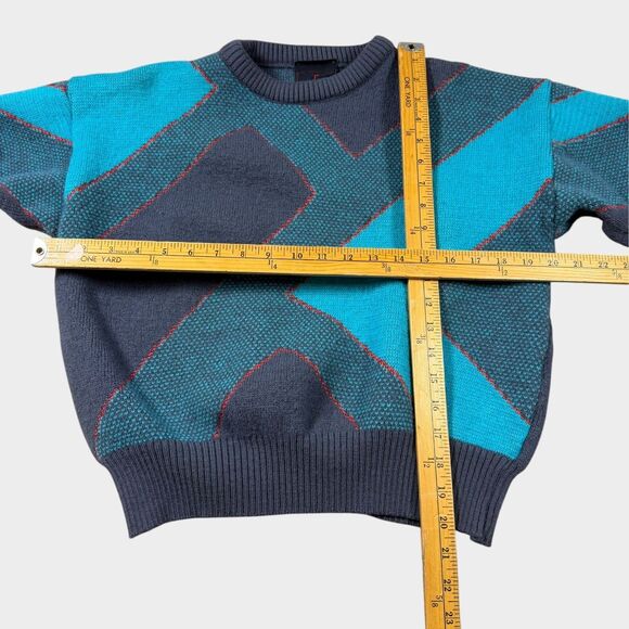 Vtg 80s Demetre Ski Sweater Mens S Wool Geometric Knit USA Made Retro Gorpcore M - Picture 9 of 10